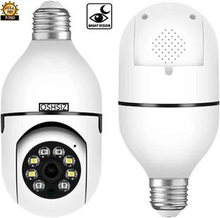 OSHSIZ SPY 2MP 1080P HD WiFi Bulb Light Wireless IP PTZ Mini Camera Security Camera