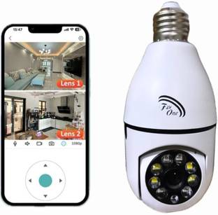 NXXTTNK V380 Spy Bulb Shape Wireless WiFi 2MP Ultra HD IP CCTV with Wireless Security, Security Camera