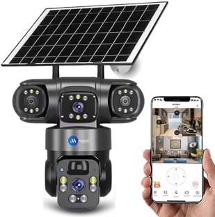 Maizic Smarthome Batman Solar 4G SIM Outdoor CCTV Camera (5MP*2) | 2 Lens & 3 Screen View Security Camera