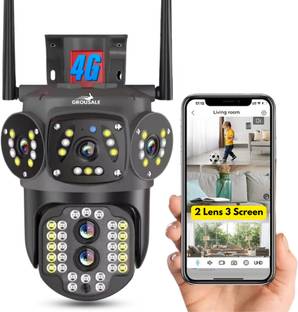Grousale 4G/5G UHD 5+5MP Pan/Tilt Dual Lens/Triple Screen View Zoom Outdoor CCTV Security Camera
