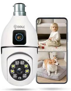 DDLC Light Bulb Security Camera, Dual Lens Camera 4mp Light Bulb Camera WiFi Outdoor Security Camera