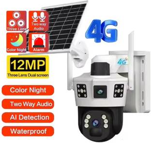 ELEKTRO WELT 8MP 4G PTZ Live View Motion Alert Night Vision,2-way Audio, Waterproof/ 3view Security Camera