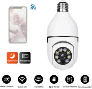 PERAMISYM Wi-Fi CCTV Camera Wireless Bulb Shape Indoor 360° Spy wifi camera mobile connect Security Camera
