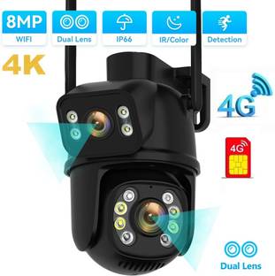SIOVS 1080p HD Dual Lens Dual Screen PTZ IP 4G SIM Camera TwoWay Audio Night Vision Security Camera