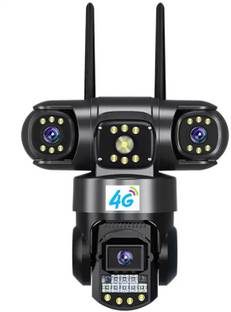 ELEKTRO WELT 4G FULL HD 6MP Three Lens Color Cctv Camera , IP66 Waterproof Motion Detection Security Camera