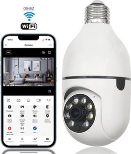 OSHSIZ Wi-Fi CCTV Wireless Bulb Shape PTZ V380 Spy Camera wifi camera mobile connect Spy Camera