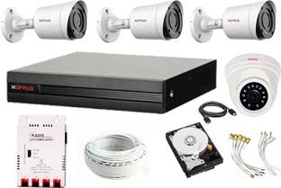 CP PLUS Cp Plus Full HD 4Ch DVR + CP Plus 3 BULLET Camera 2.4 MegaPixel Nightvision & 1 DOME CAMERA 2.4 MegaPixel Nightvision + Seagate Or WD Hard Drive 1TB + CCTV CABLE 3+1+ Power Supply + BNC & DC Pin Set - Full CCTV Kit Security Camera (TRUSTED PURCHASE FOR REYANSH ENTERPRISES) Security Camera