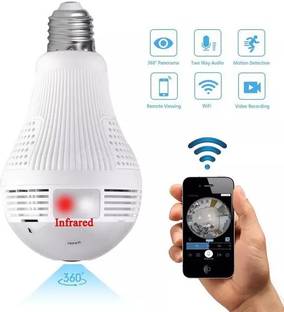 AVOIHS Bulb 360°View Home Live View Camera Mobile App WiFi IR Night Vision 2-Way Audio Security Camera