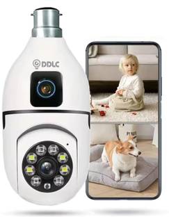 DDLC Light Bulb Security Camera, Dual Lens Camera 4mp Light Bulb Camera WiFi Outdoor Security Camera