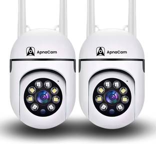 ApnaCam WiFi Mini PTZ 3MP Color Night Vision 1080p V380 Pro App Live View (Pack of 2) Security Camera