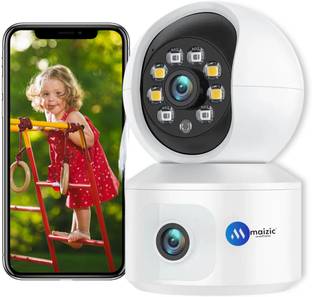 Maizic Smarthome 4G Sim Based Pan & Tilt CCTV Camera Dual Lens/Screen (4MP+4MP) Full HD Home Security Camera