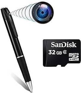 DDLC Pen Smart Camera 85 Minutes Pen Battery Life with 32GB Card Mini Slim Body Pen Security Camera
