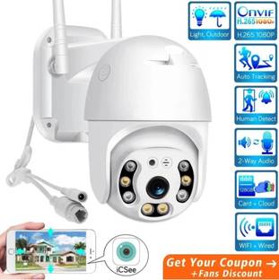 favone PTZ Wifi Camera with 1080px Image Quality | 4x Digital Zoom | 3.0MP Ultra HD Camera Quality | IP Onvif 3.6mm Lens | 360 Pan & Tilt | Intercom and Night Vision Flash V380PRO Camera Security Camera (64, 1 Channel) Security Camera