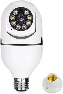OneXsale Wifi Bulb Camera Pan Tilt Control Color Night Vision SD Card Support 2-way Audio Security Camera