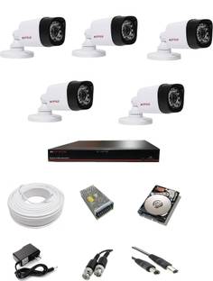 CP PLUS 2.4 MP 8 CH DVR Kit with 5 bullet Camera, 1 TB HDD and all required accessories Security Camera