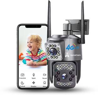 ApnaCam 5+5 MP FHD Dual Lens/Screen Bullet+PTZ 4G Sim Outdoor CCTV Camera Security Camera