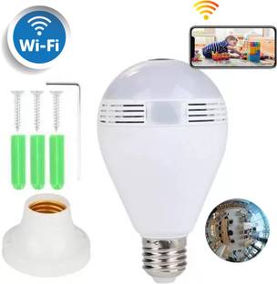 Point Zero Panoramic Bulb Camera Motion Alert Night Vision SD Card Support 2-way Audio Security Camera