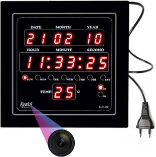 Pelupa WiFi Digital Clock HD Hidden Camera, WiFi Home 64GB inbuilt Memory Security Spy Camera