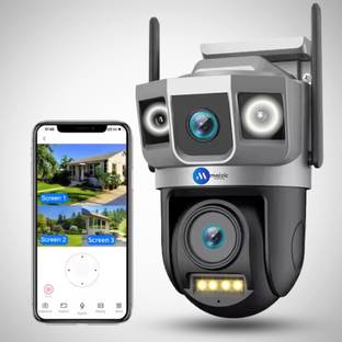 Maizic Smarthome Tricam Shark Dual Lens/Triple Screen 5+5MP UHD Wifi Outdoor CCTV Camera For Home Security Camera