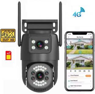 AVOIHS 4G SIM Camera 1080p Full HD IP Bullet+360° PTZ TwoWay Audio Alarm Night Vision Security Camera
