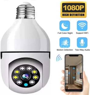PERAMISYM Wireless Bulb Shape PTZ V380 Pro Indoor 360° Spy Camera cctv camera for home Security Camera