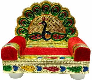 RRSKT HANDCRAFT MAYUR SINGHASAN FOR LADDU GOPAL/GANESH JI /SALEGRAM Engineered Wood Home Temple