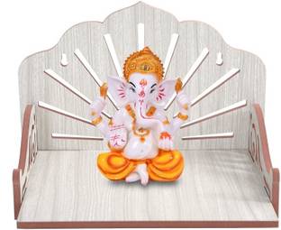 LAKHAJI lakhaji art sun temple | house temple | Pooja Stand | Small Temple for Office Engineered Wood Home Temple