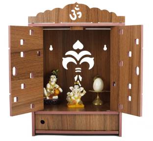 Priyat Wooden Temple|god stand|pooja stand| mandap| mandapam| pooja mandir with Doors | Engineered Wood, Solid Wood Home Temple