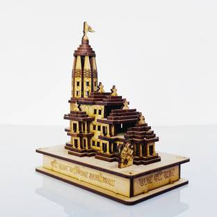 Shri Balaji Enterprises Ayodhya Ram Mandir Model (MDF) Solid Wood Home Temple