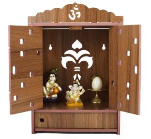 Priyat Wooden Temple/ god stand / pooja stand/ mandap/ mandapam/ pooja mandir with Doors Solid Wood Home Temple