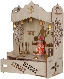 FurniGully multipurpose smart temple wall decor item god mandir modren Engineered Wood Home Temple