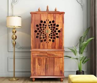 VARSHA FURNITURE Solid Sheesham Wood Temple | Mandir| Pooja Ghar for Home & Decore| Navratri Solid Wood Home Temple