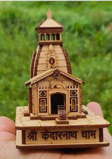 सीएसओके Kedarnath Temple in Wood Color 3D Model Mandir Statue सॉलिड वुड घर का मंदिर