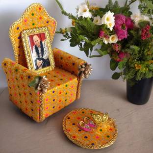 Tickle Cart Jai GURU JI | Singhasan Darbar with Guruji Swaroop, Charan Paduka with Mat | Solid Wood Home Temple