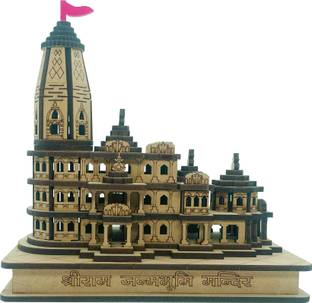 Devgange Hotspot Shree Ram Janmbhoomi Wooden Temple, Ayodhya Engineered Wood Home Temple