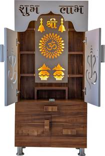 Old Wolf Furniture Modern Temple With Decorative LED Light Engineered Wood Home Temple