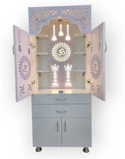 shivoja Big Size Designer Temple for Home/ Pooja Mandir Engineered Wood Home Temple
