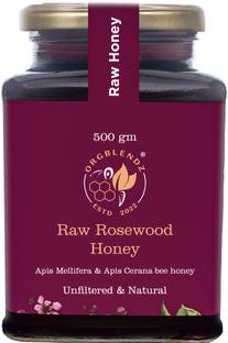 ORGBLENDZ Raw Organic Rosewood Honey, Unprocessed, Unheated, Non Pasteurized
