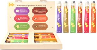 HONEY TWIGS Gift Box:Assorted flavour-Cinnamon,Vanilla,Lemon,Turmeric,Litchi,Himalayan honey