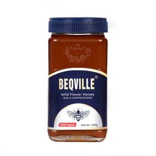 BEQVILLE Organic Honey NMR Tested Pure Natural Original Honey Raw Honey - 500gm Glass Jar