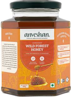 Anveshan Wild Forest Honey | 500gm | Glass Jar | Unprocessed | NMR tested