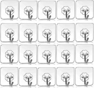 Shalvi 20 Pcs Heavy Duty Adhesive Flower Wall Hooks – Strong & Decorative Hook Rail 20