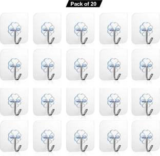 arritam Strong Adhesive wall Hooks for Hanging 10KGMax 20 (Pack of 20) Hook 20