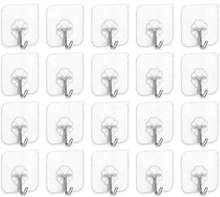 JIALTO Strong Adhesive Wall Door Sticky Hanger Holder for Kitchen And Bathroom Hook 20