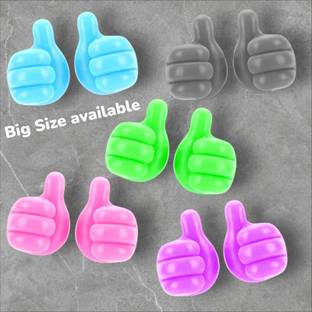 Godworks Thumb Wall Hook, Cable Organizer Clips Key Hanger, Desk Wire Management Holder Hook 10