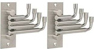 iSTAR Flexible 4 hook for Cloths/ towels/ napkins/keys for Bathroom/ hall/ kitchen...- 5 inch 4 Bar Towel Rod