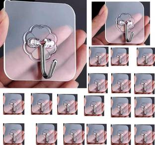 HOMEAKER Transparent Heavy Duty Self-Adhesive Hooks, Waterproof No Drill, Stick-On Hooks Hook 20