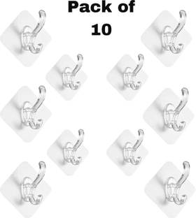 Shalvi Self Adhesive Sticker Hanger Plastic Wall Hanging Hook Without Drilling Hook 10
