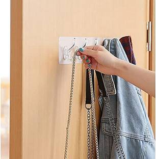 SKOLL 1 PC Adhesive Sticker 6 Hook Hanger for Kitchen,Bathroom,Bedroom Clothing Hook Rail 6