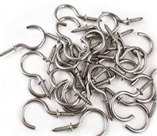 Q1 Beads 80 Pcs 1" inch Steel Cup Hook Ceiling Hooks J Hook mosquito net Hook 1